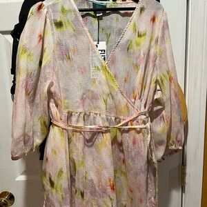 Colorful Wrap Blouse